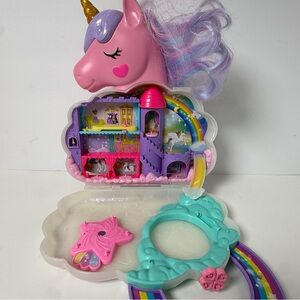 2022 Polly Pocket Rainbow Unicorn Salon Case Only No Dolls